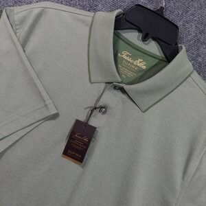 Tasso Elba Polo Shirt Mens Extra Large Green Supima Cotton Blend Casual